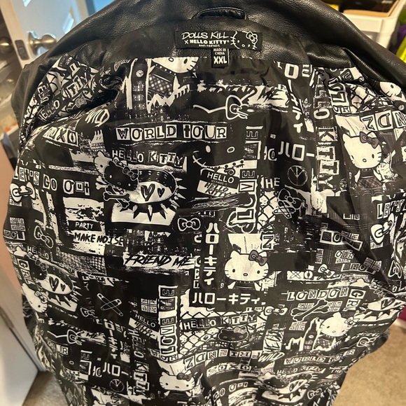 Dolls Kill Hello Kitty Pleather Jacket 2 XL - Picture 3 of 4